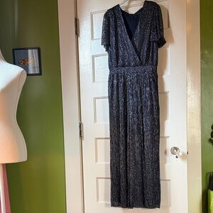 NWOT Banana Republic Shimmering Black Metallic Jumpsuit